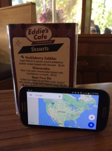 8/22- Out West- Eddie's Cafe with GPS map